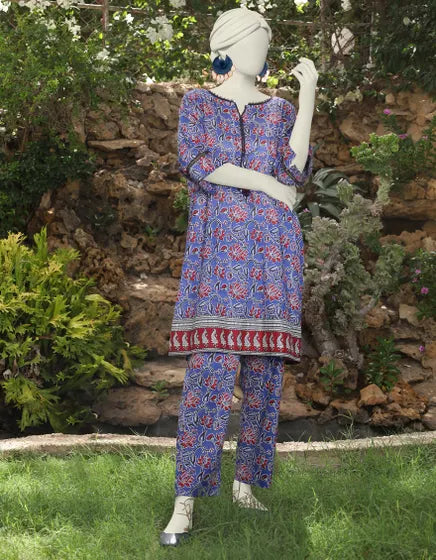 BLUE LAWN 2PC STITCHED | JLAWN-S-JST-24-1688