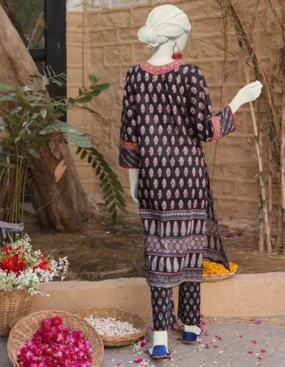 BLACK LAWN STITCHED 2PC | JLAWN-S-JST-24-1644