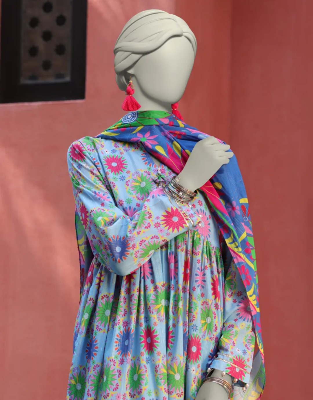 BLUE LAWN PRINTED UNSTITCHED 3PC | JLAWN-S-25-3146