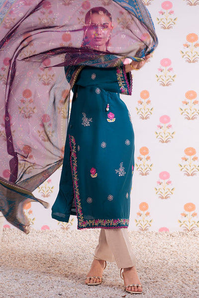 Embroidered Kurta Dupatta - 1986