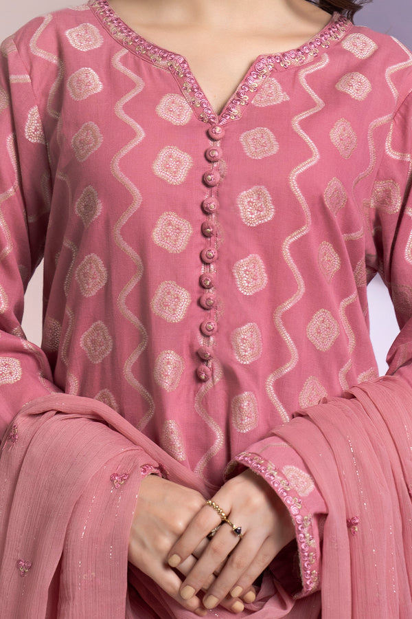 Embroidered Kurta Dupatta Trouser - 2575