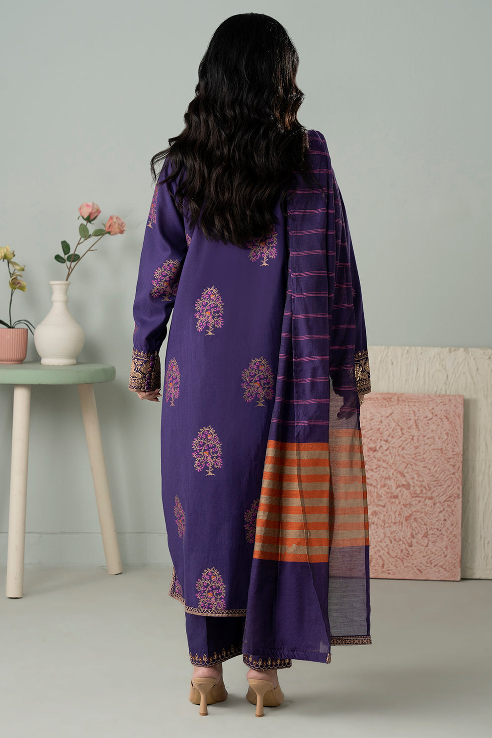 Embroidered Kurta Dupatta Trouser - 3352
